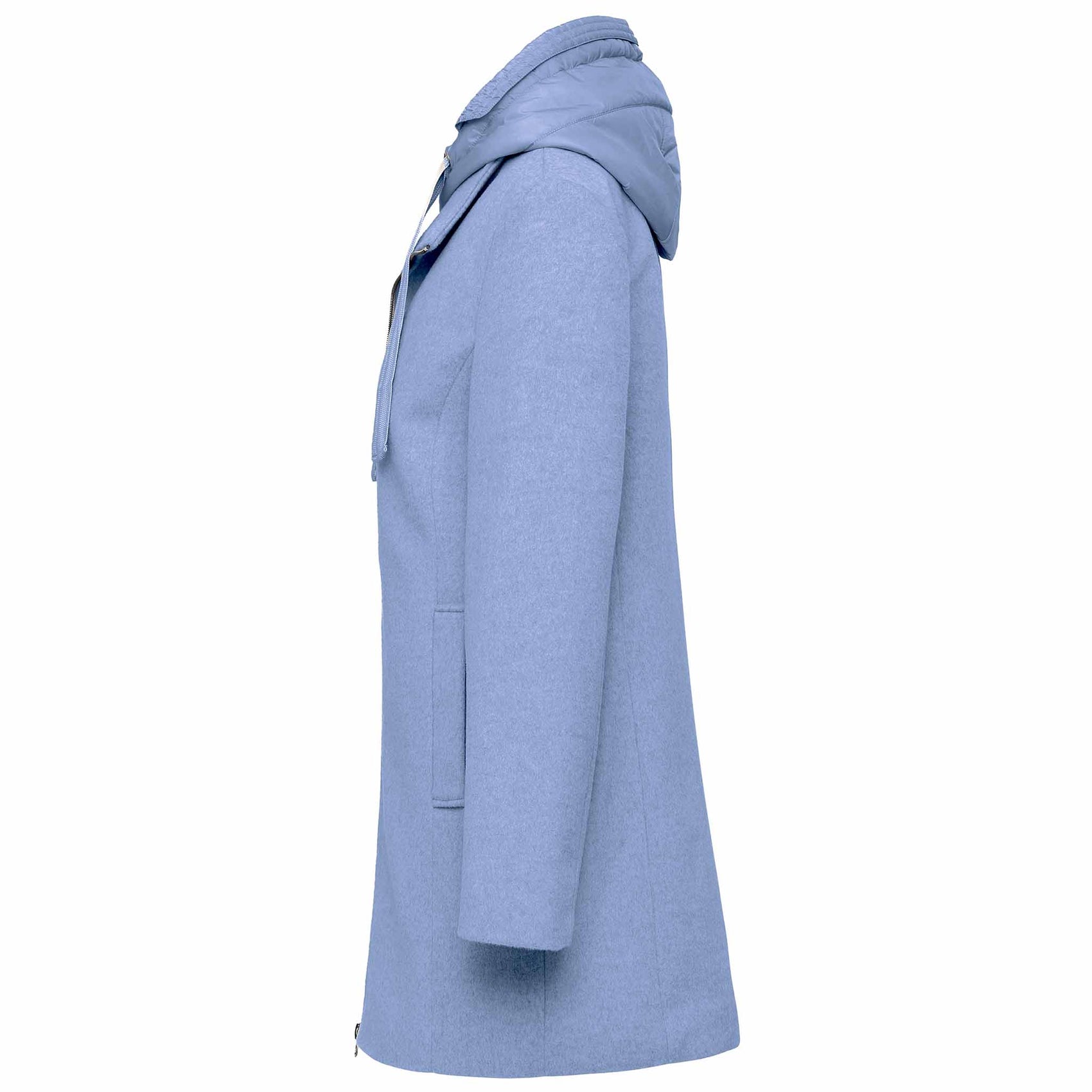 Manisa Jas Wol Lichtblauw, kleding voor lange vrouwen, zijaanzicht
