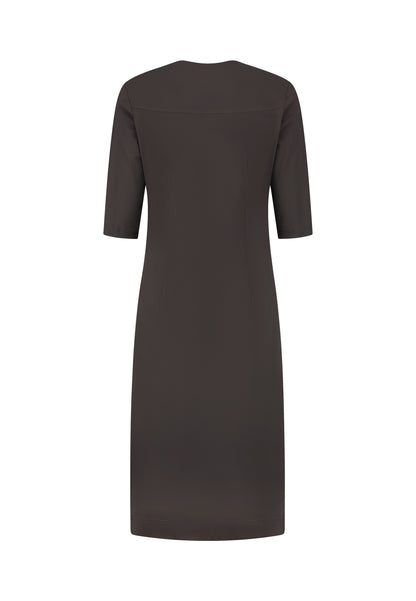 fashion tall woman longlady z dress travel gray brown