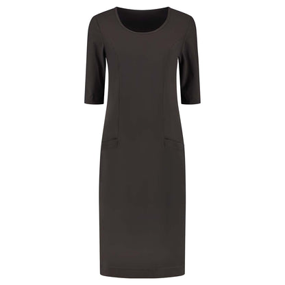 fashion tall woman longlady z dress travel gray brown