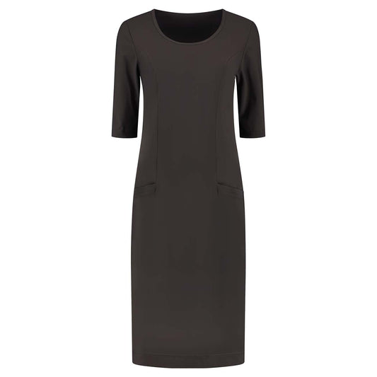 fashion tall woman longlady z dress travel gray brown