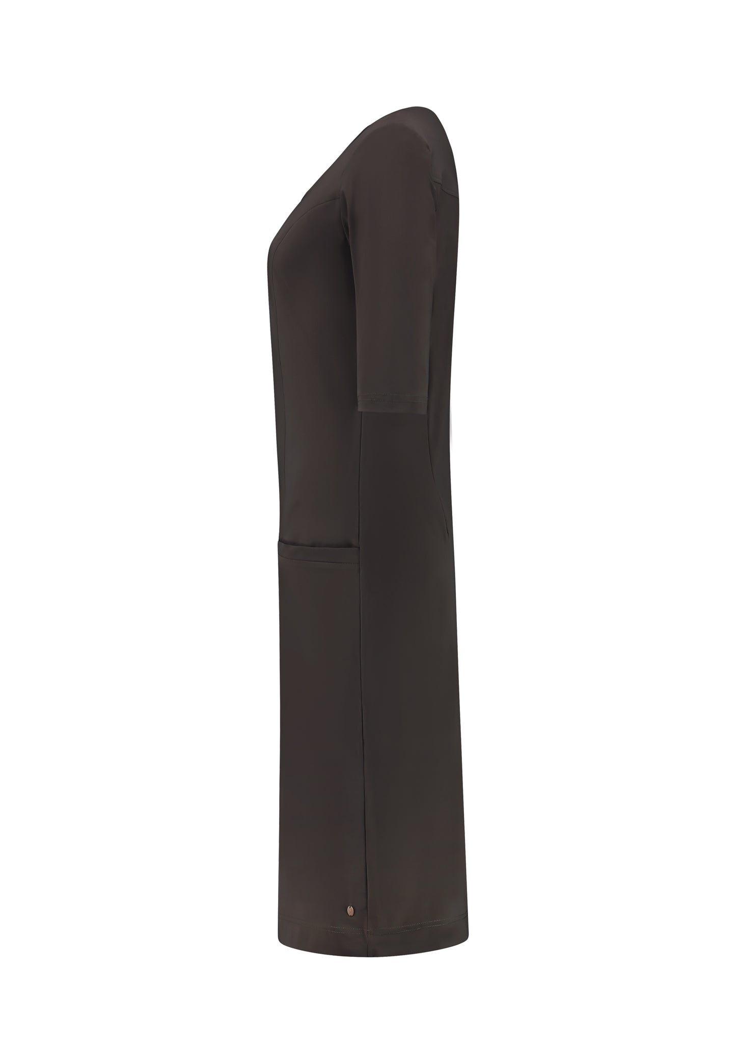 fashion tall woman longlady z dress travel gray brown