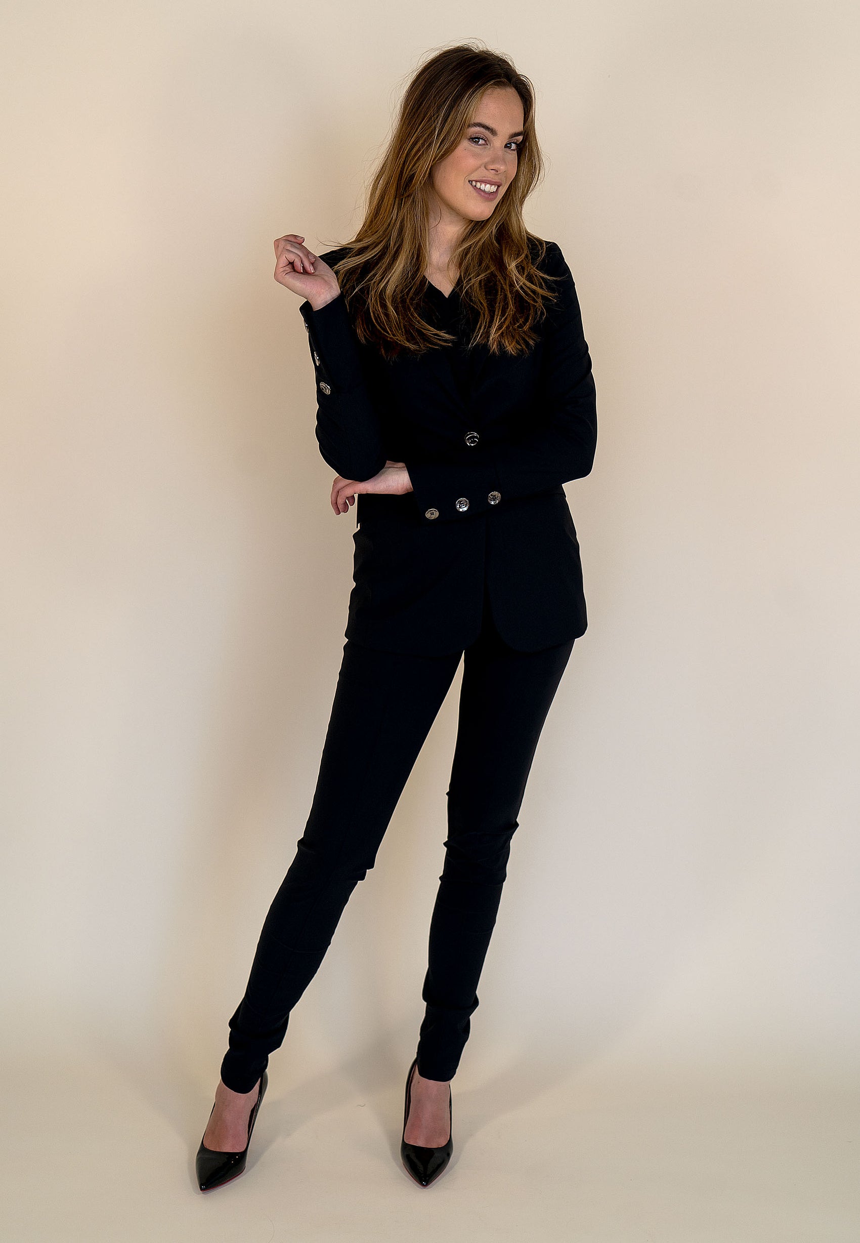 Longlady Z Blazer Travel Strong Zwart, tall kleding voor lange vrouwen