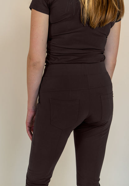 kleding lange vrouwen broek longlady z travel grijsbruin