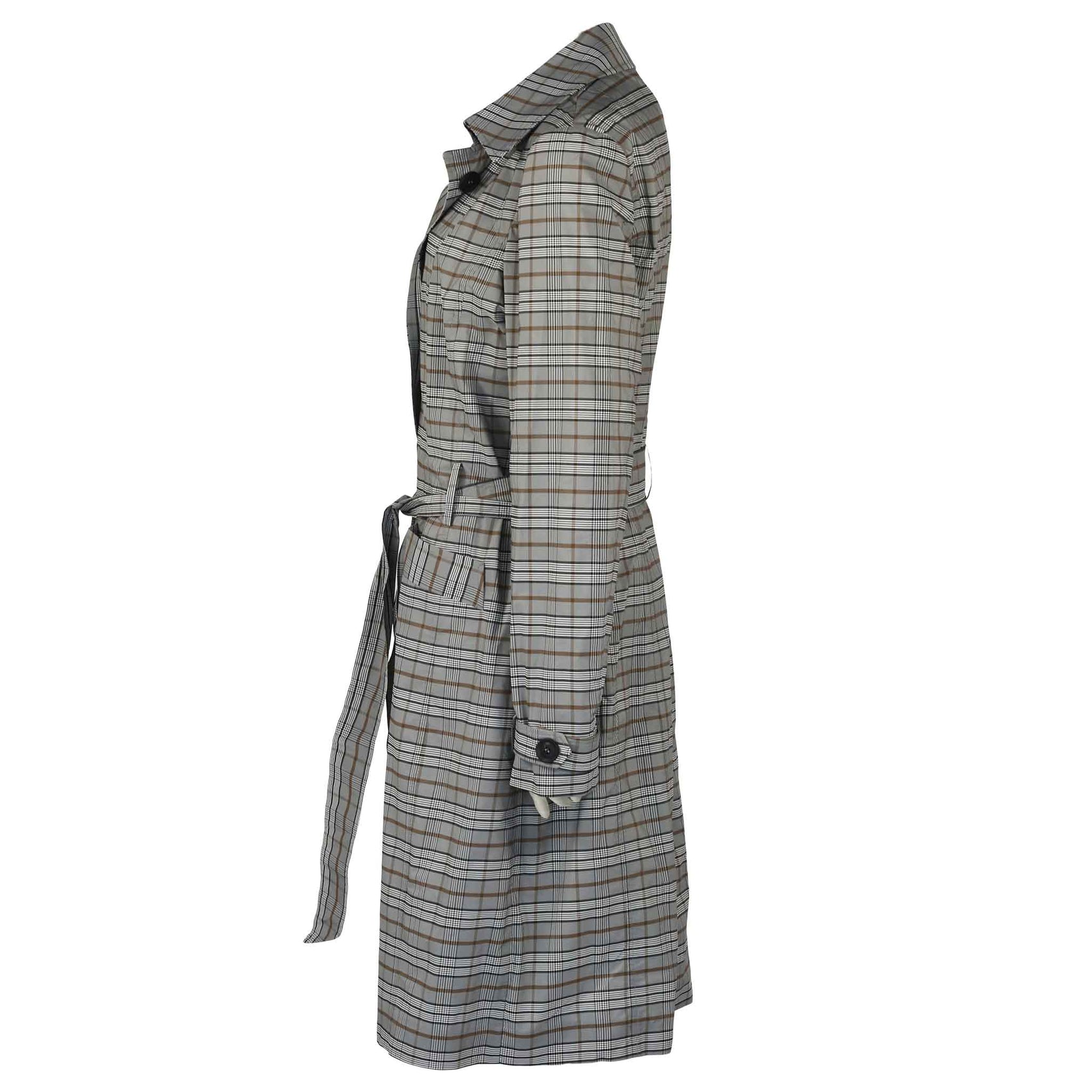 Only-M Trenchcoat Quadretto, kleding voor lange vrouwen, zijaanzicht