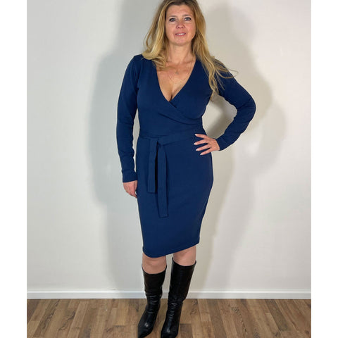 Longlady Gebreide Jurk, tall kleding voor lange vrouwen, gedragen door model