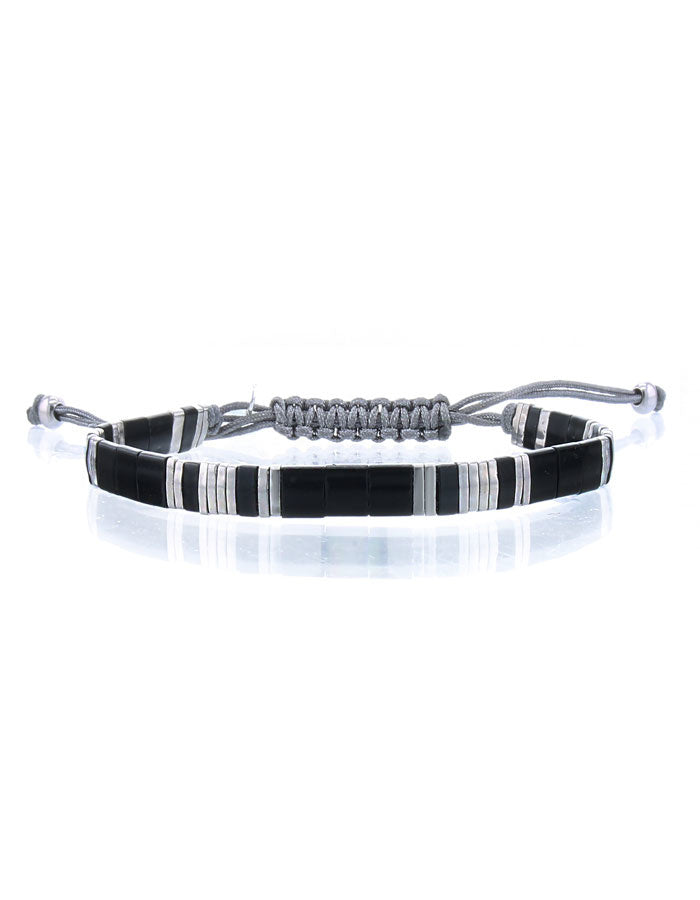 kleding lange vrouwen armbandje miyuki tila himeji onyx silver