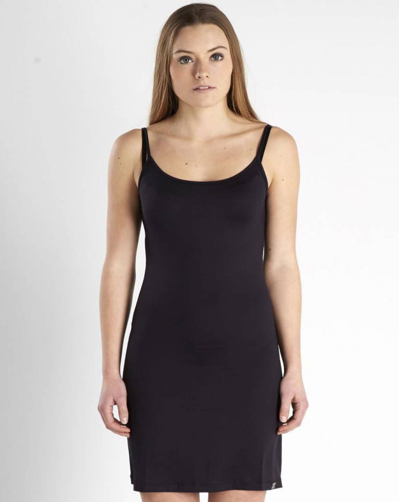 Nu-Denmark Spaghettidress, tall kleding voor lange vrouwen, gedragen door model